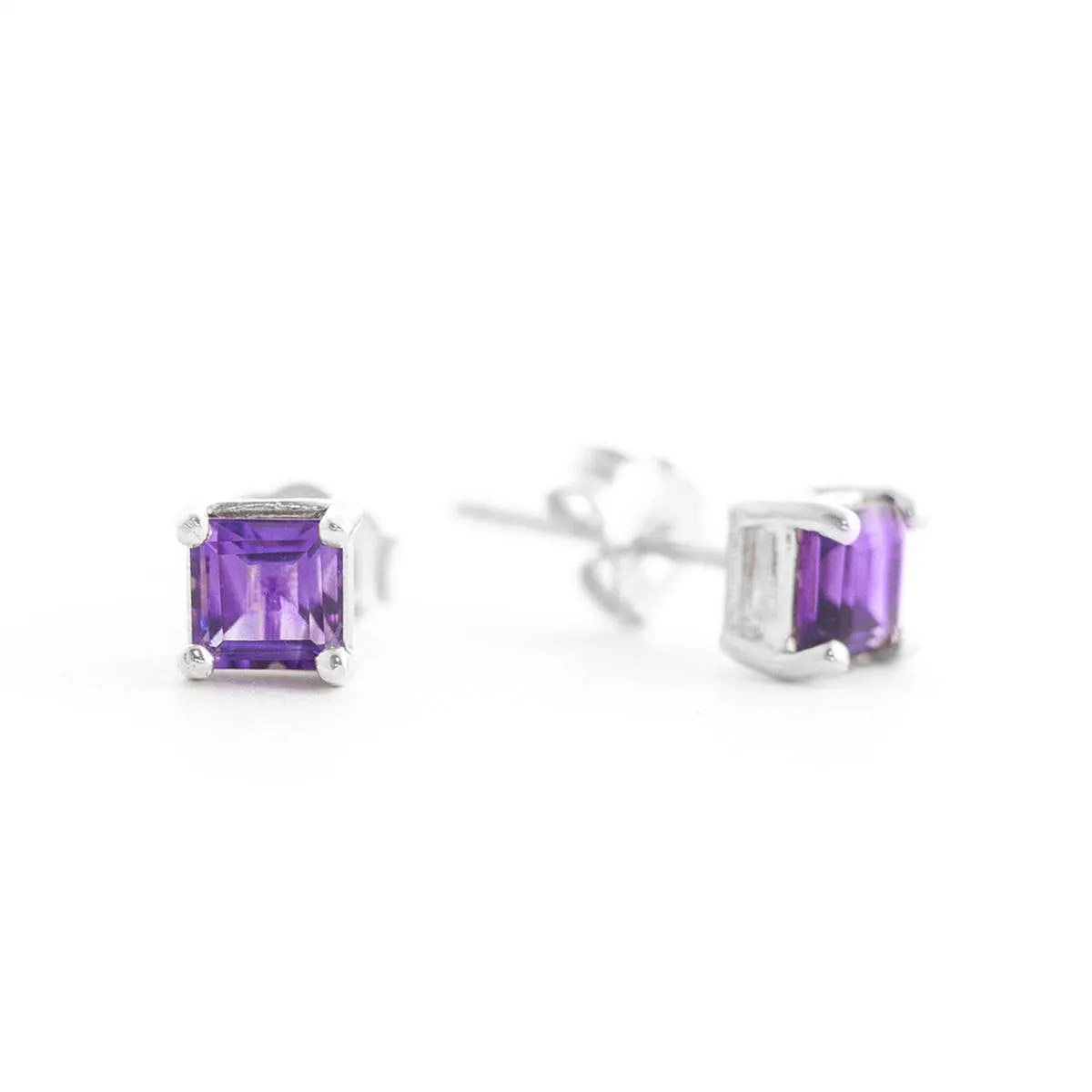 0.65 Carat 14K Solid White Gold Paradisio Amethyst Earrings