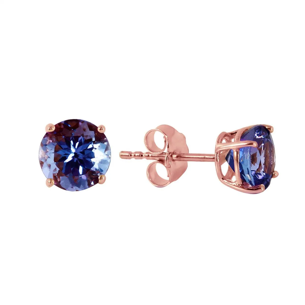 0.95 Carat 14K Solid Rose Gold Anna Tanzanite Stud Earrings