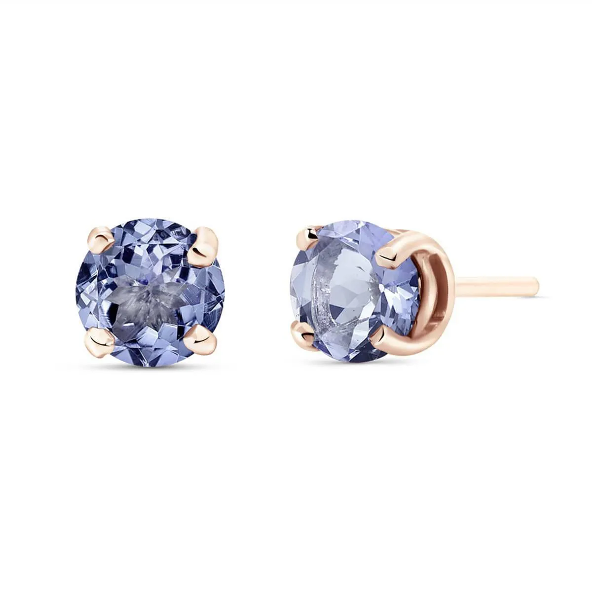 0.95 Carat 14K Solid Rose Gold Anna Tanzanite Stud Earrings