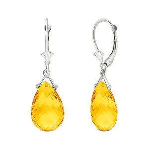 10.2 Carat 14K Solid White Gold I Ascertain Citrine Earrings