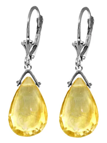 10.2 Carat 14K Solid Yellow Gold Fortune Citrine Earrings