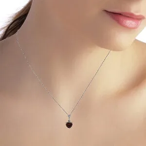 1.15 Carat 14K Solid White Gold Life Turned Out Garnet Necklace