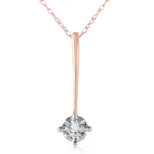 14K Solid Rose Gold Natural Diamond Necklace Gemstone