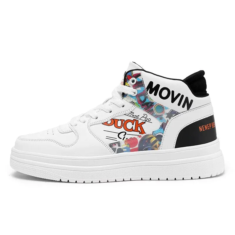 24 Hours Delivery  Winter Non-Slip Wear-Resistant Couple High-Top Platform Fashion Casual White Sneakers