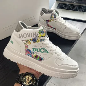 24 Hours Delivery  Winter Non-Slip Wear-Resistant Couple High-Top Platform Fashion Casual White Sneakers