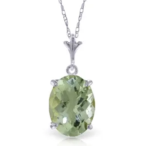 3.2 Carat 14K Solid White Gold Starting Now Green Amethyst Necklace