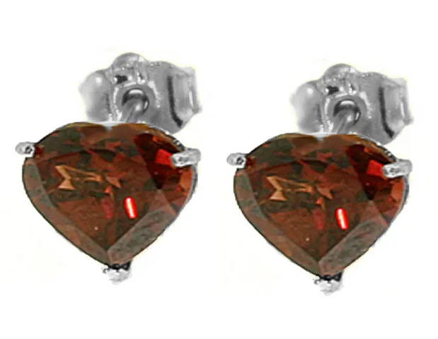 3.25 Carat 14K Solid Yellow Gold Girl Class Garnet Earrings