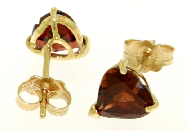 3.25 Carat 14K Solid Yellow Gold Girl Class Garnet Earrings