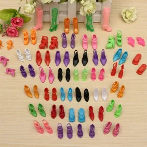 40 pairs of Shoes for Barbie Dolls - Mix Lot for 11.5 inch 29 cm Barbie Dolls - Girl Toys - Barbie Accessories - Curvy High Heels High Hills