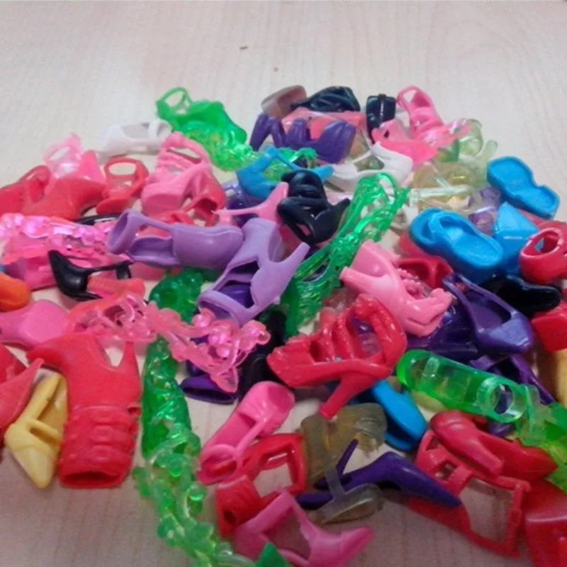 40 pairs of Shoes for Barbie Dolls - Mix Lot for 11.5 inch 29 cm Barbie Dolls - Girl Toys - Barbie Accessories - Curvy High Heels High Hills