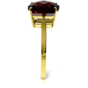 4.5 Carat 14K Solid Yellow Gold Ring Natural Checkerboard Cut Garnet