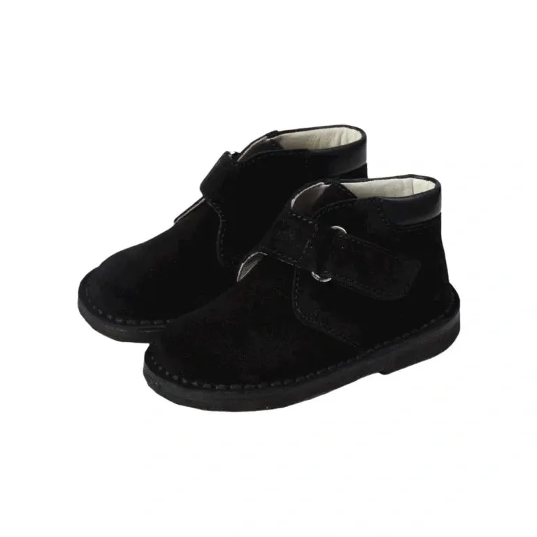 528 - Black Suede Velcro for Toddler/Boy by London Kids