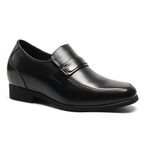 7 CM / 2.76 Inches Taller - CMR CHAMARIPA Convenient Lace-Less Black Height Increase Dress Shoes