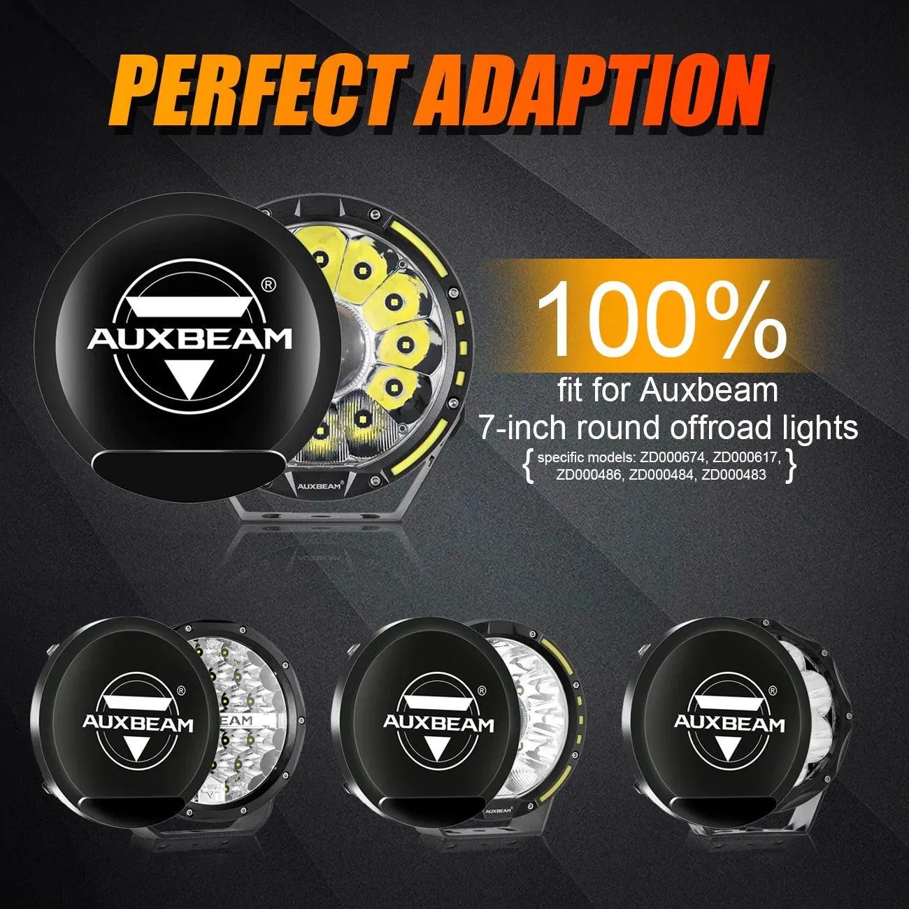 7 Inch Round LED Driving Light Black Cover Light Shield Cover