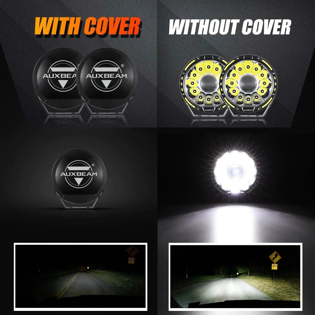 7 Inch Round LED Driving Light Black Cover Light Shield Cover