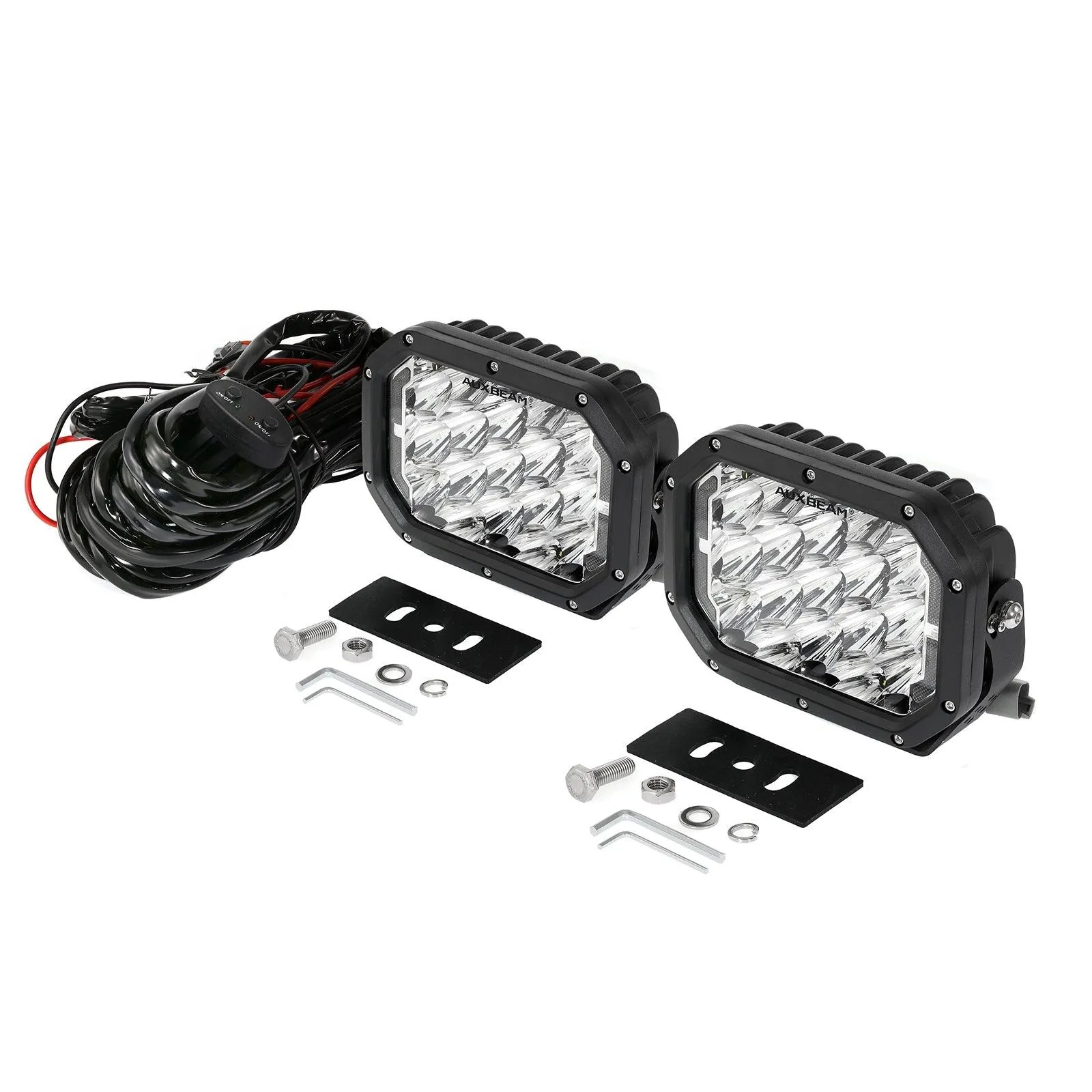 7x5 Inch Rectangle LED Pods White Spot Driving Lights with DRL