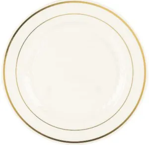 9" White Plate with Gold Hot Stamp