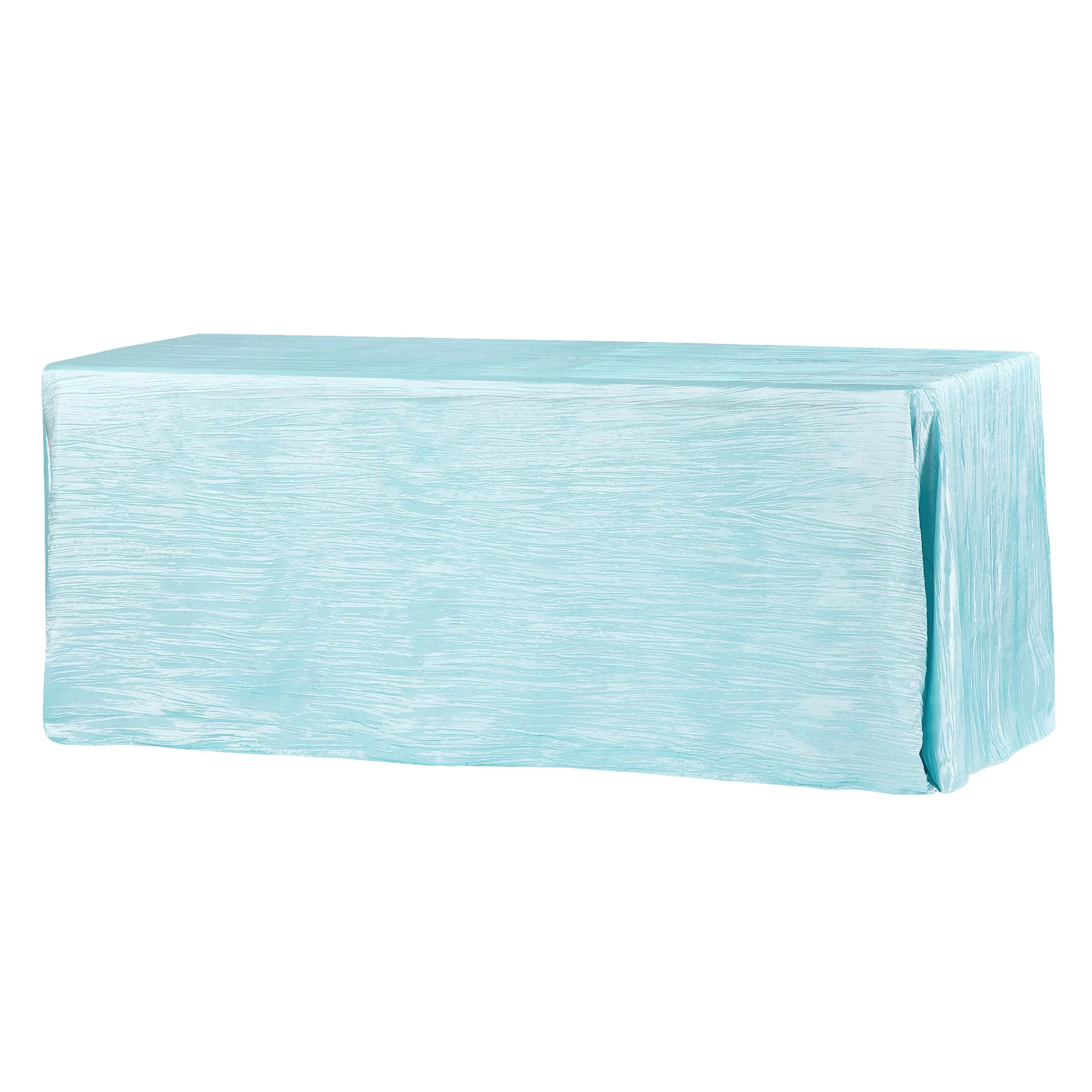 Accordion Crinkle Taffeta 90"x156" Rectangular Tablecloth - Baby Blue