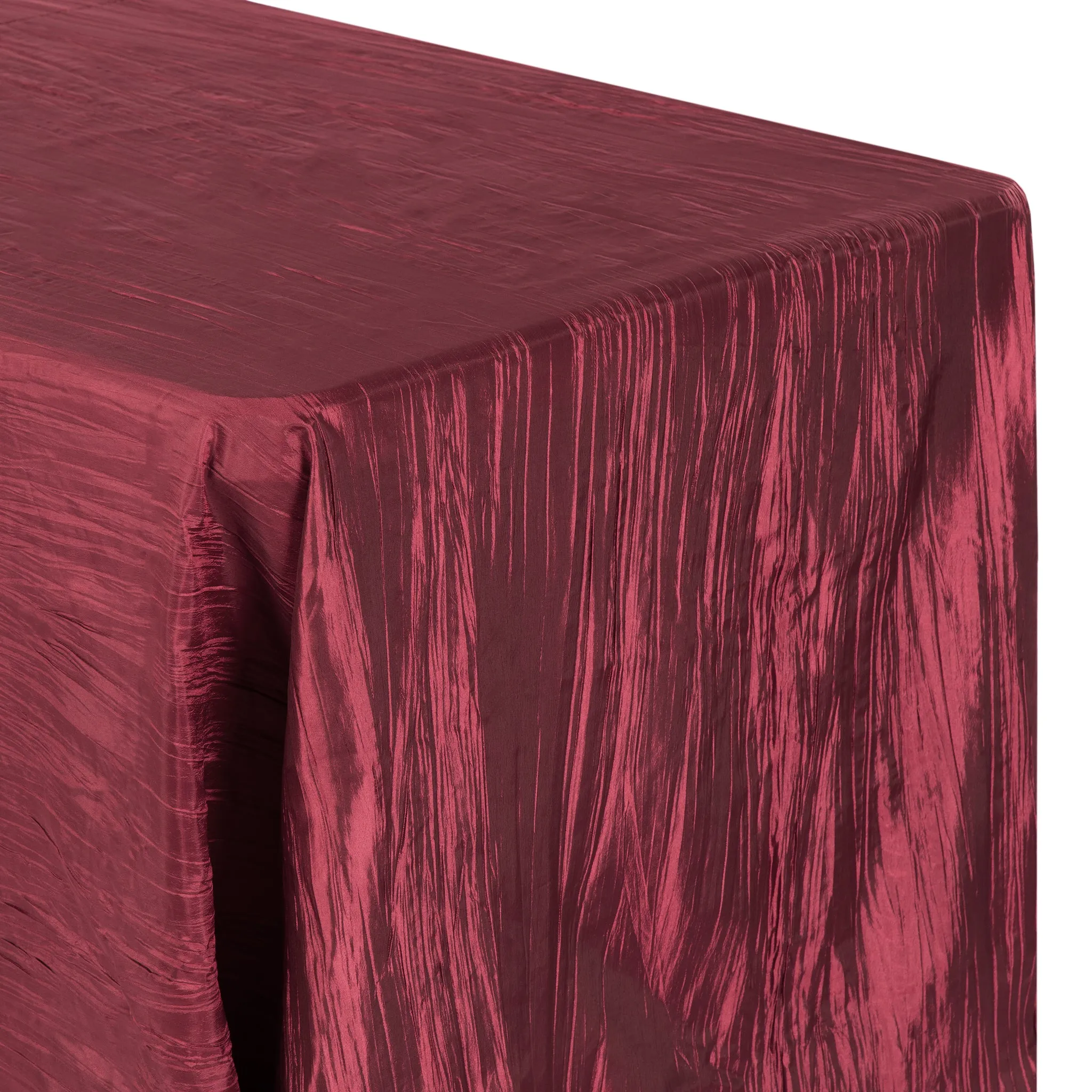 Accordion Crinkle Taffeta 90"x156" Rectangular Tablecloth - Burgundy