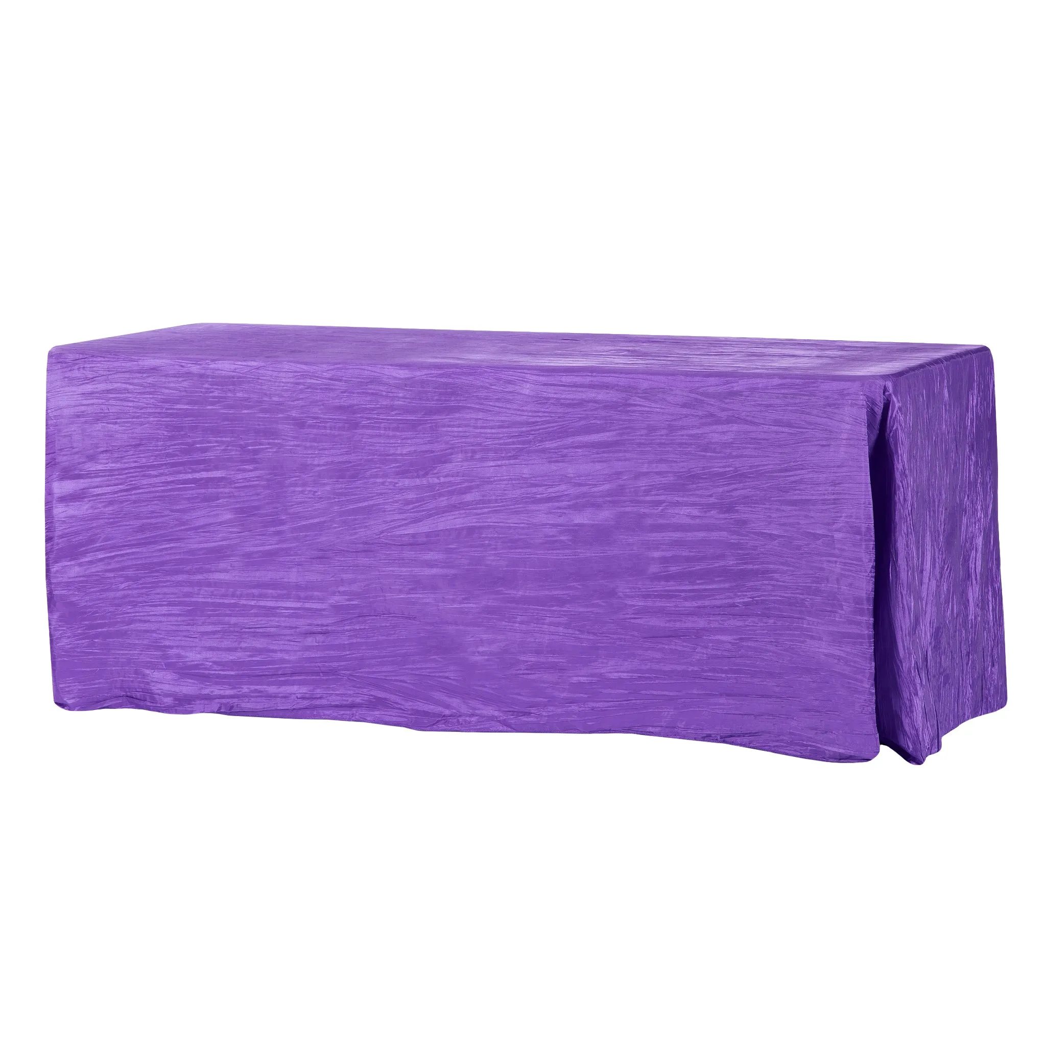 Accordion Crinkle Taffeta 90"x156" Rectangular Tablecloth - Purple