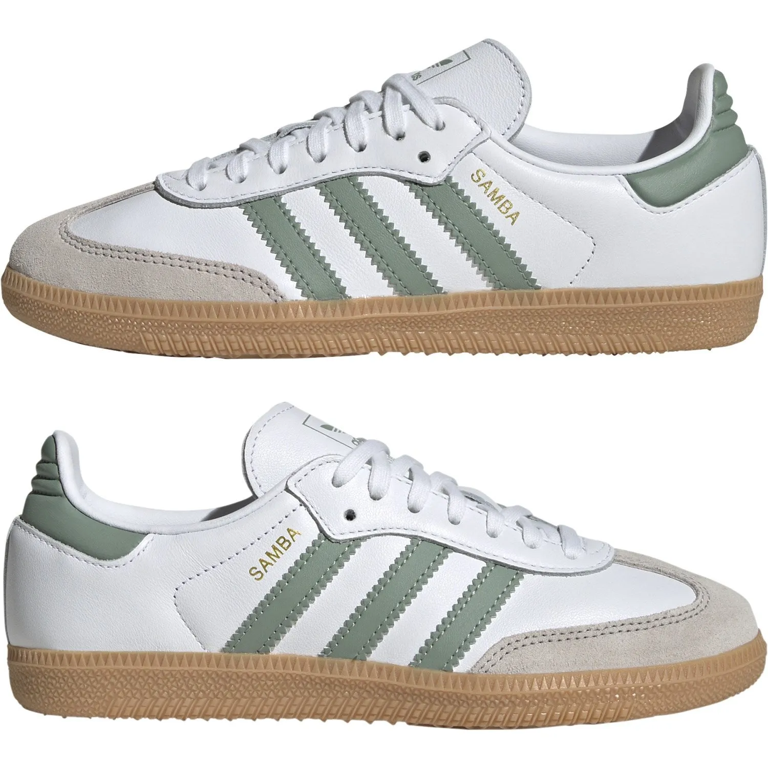 adidas Originals Ftwr White/Silver Green/Gum 3 Samba Og J Sneakers