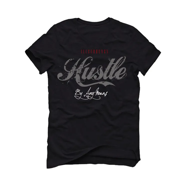 Air Jordan 4 “Black Canvas” Black T-Shirt (Hustle By Any Means)