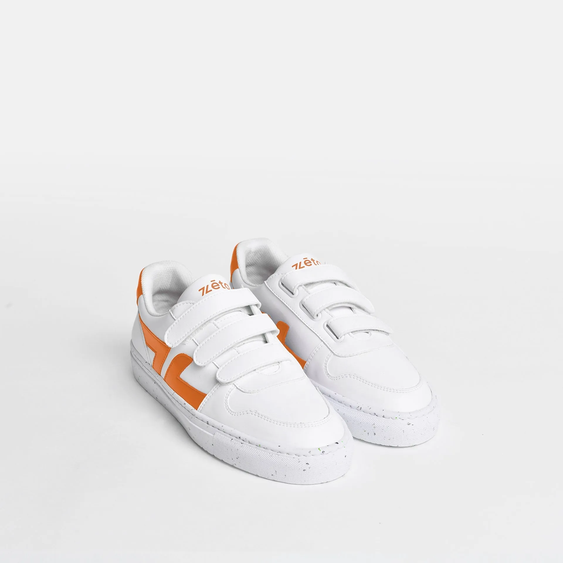 Alpha Vegan Leather Velcro Sneakers | Orange