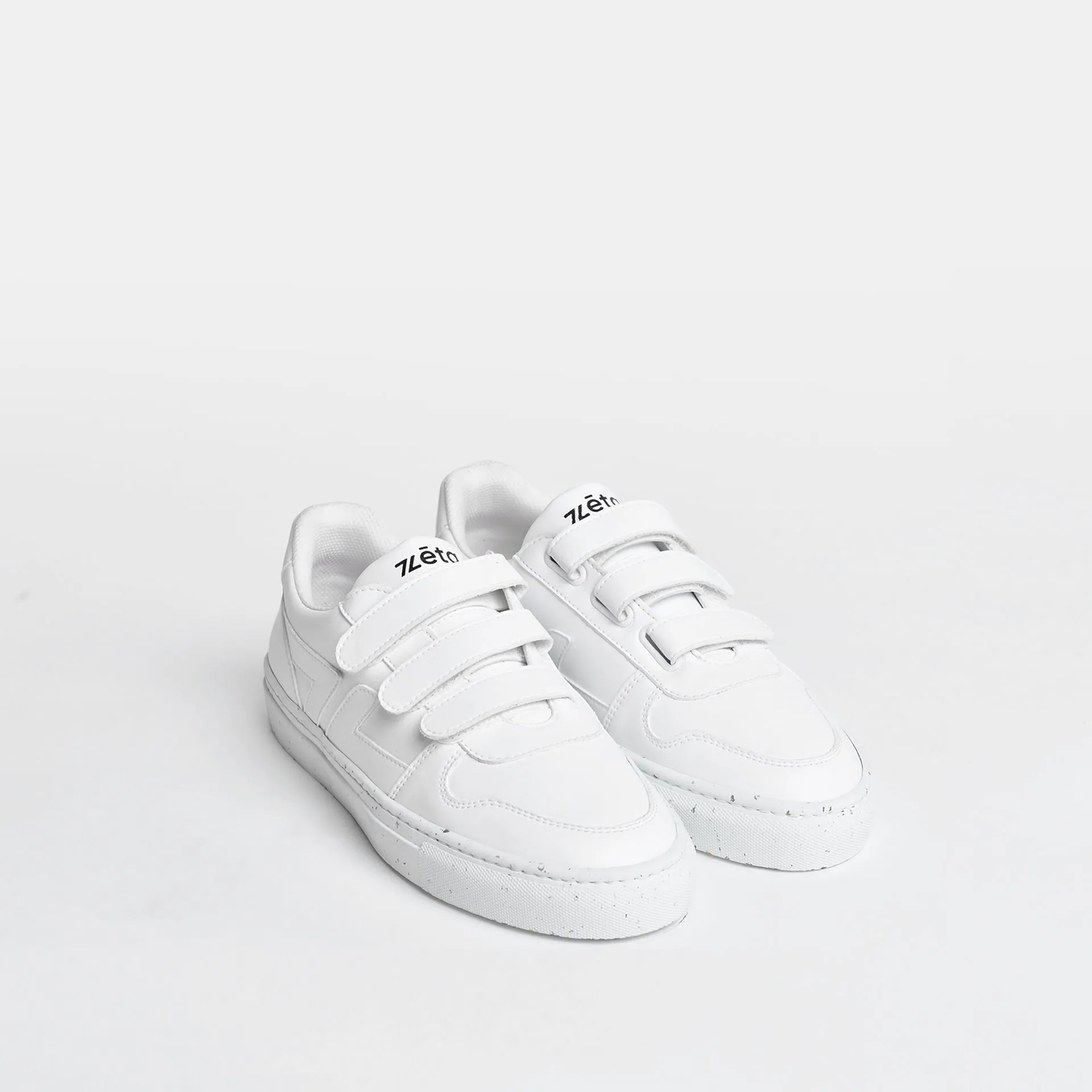 Alpha Vegan Leather Velcro Sneakers | White