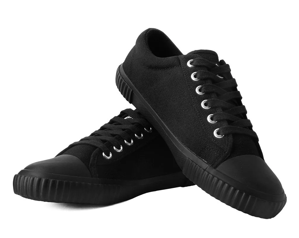 Anarchic Black Canvas Low Top Sneaker