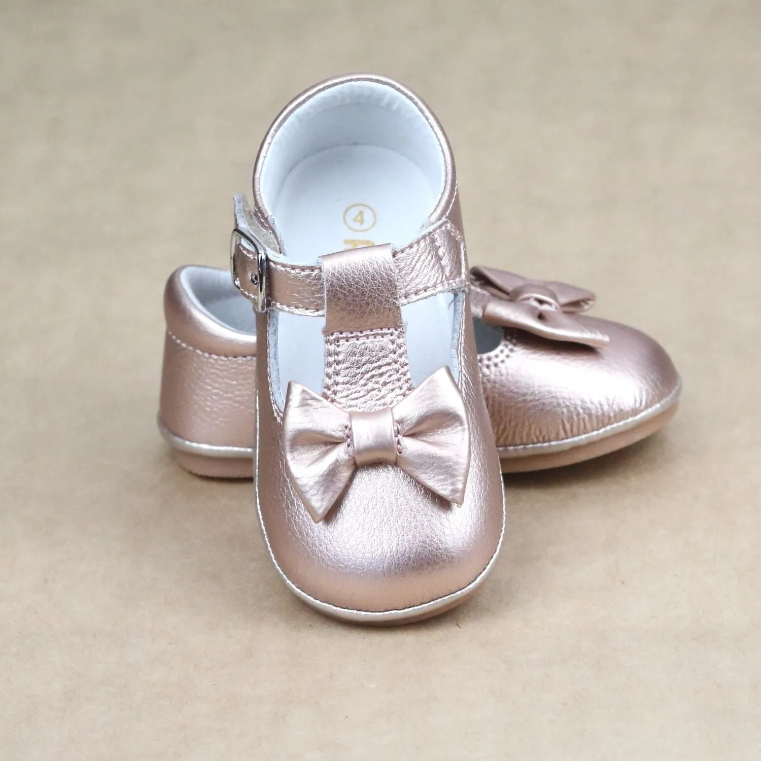 Angel Baby Girls Minnie Classic T-Strap Bow Mary Jane