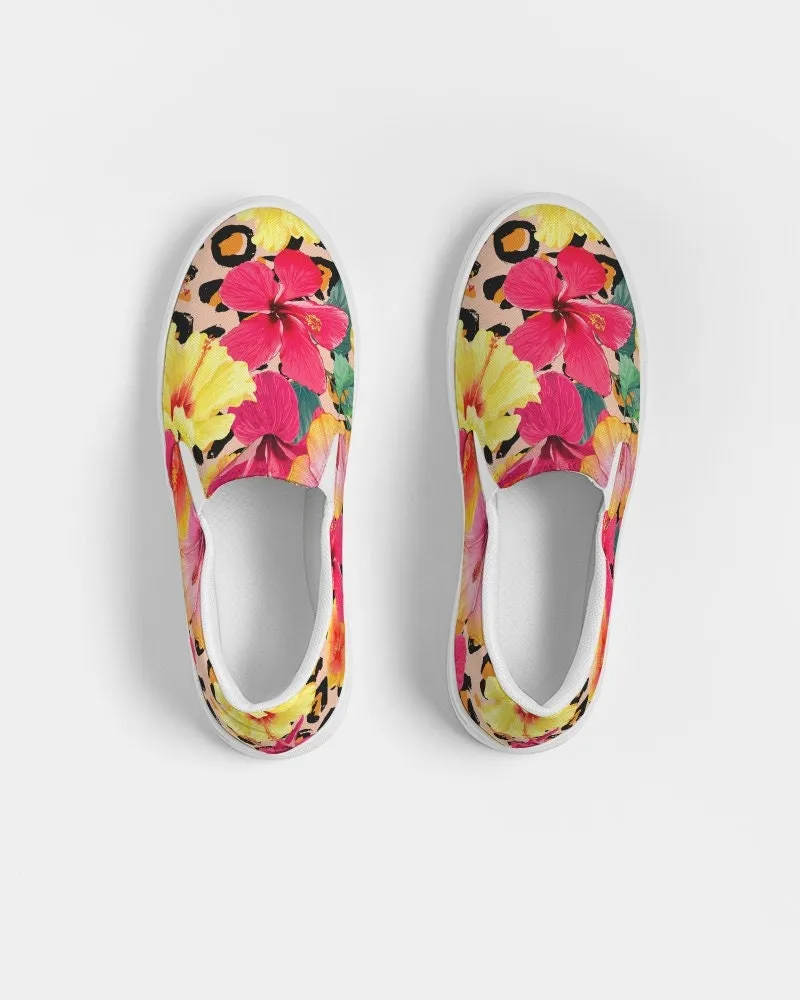 ANIMAL PRINT ISLAND FLOWERS CANVAS SHOES