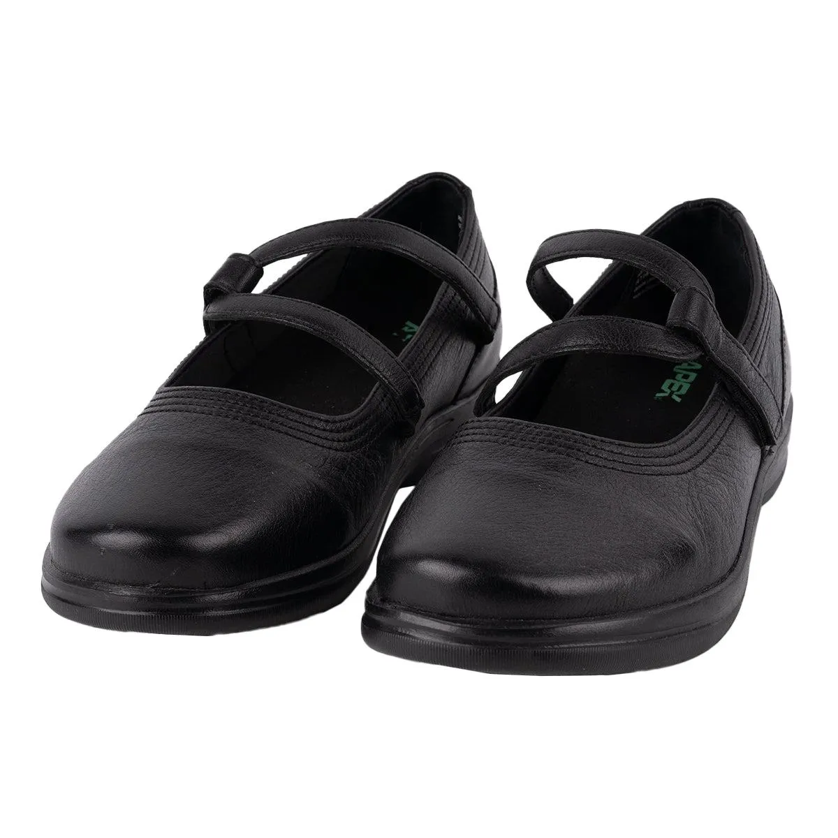 Apex Petals Ballerinas Leather Black Colour For Women