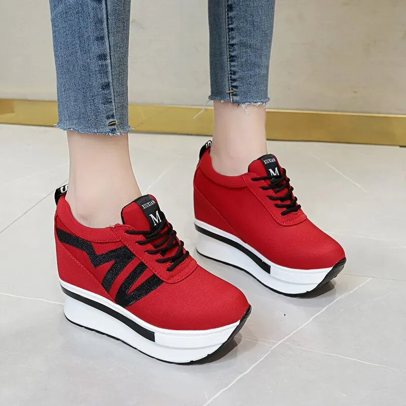 Ashore Shop Women Casual Shoes Brand Spring Breathable Mesh Woman Platform Shoes Height Increase Zapatillas Mujer 0309