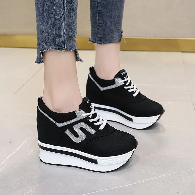 Ashore Shop Women Casual Shoes Brand Spring Breathable Mesh Woman Platform Shoes Height Increase Zapatillas Mujer 0309