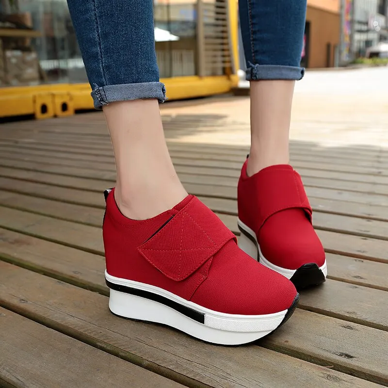 Ashore Shop Women Casual Shoes Brand Spring Breathable Mesh Woman Platform Shoes Height Increase Zapatillas Mujer 0309