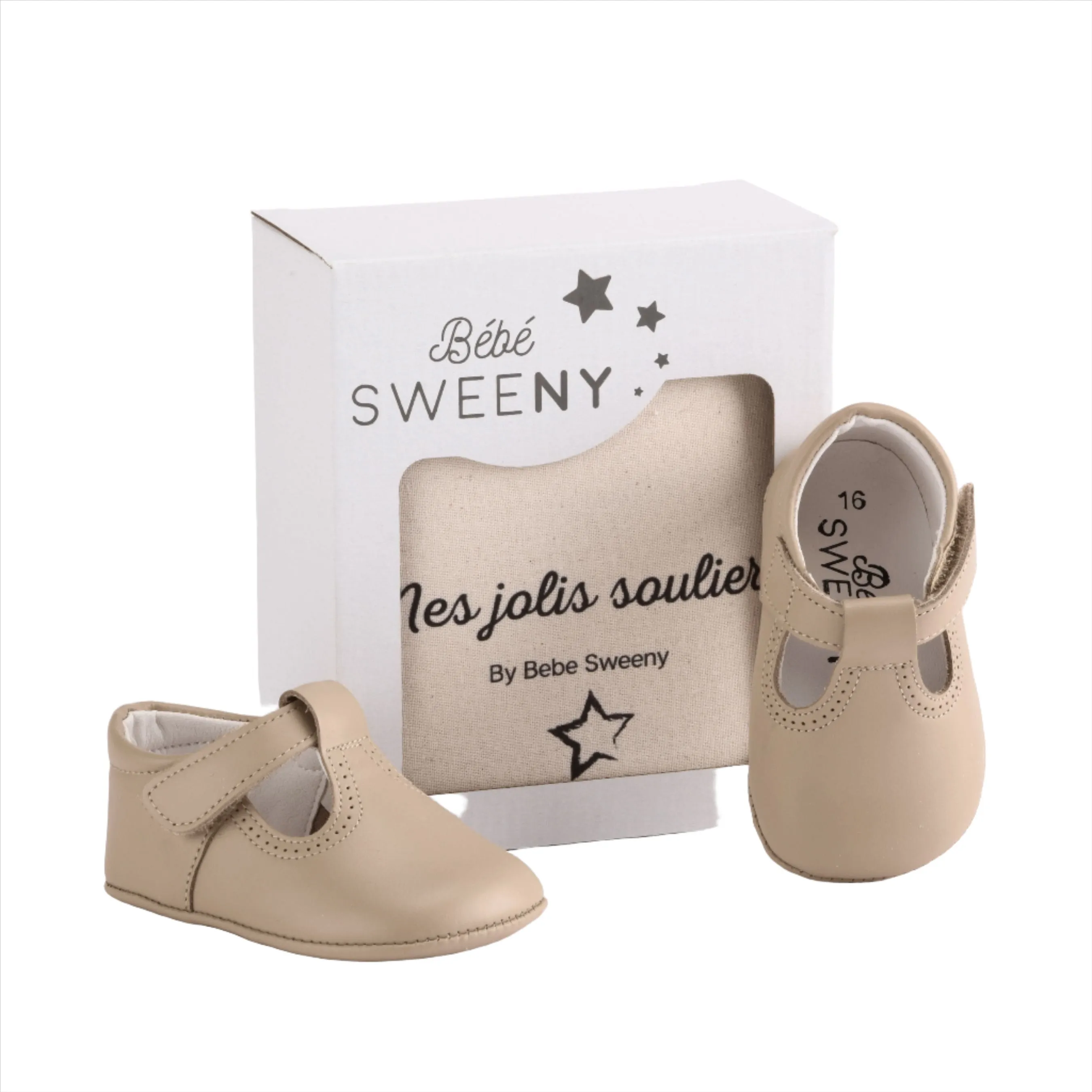 Baby Beige Leather Pre-walker Shoes