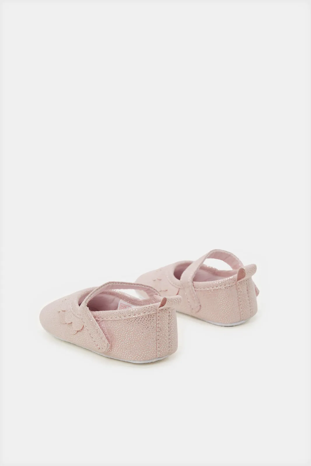 Baby Pink Velcro Pram Shoe