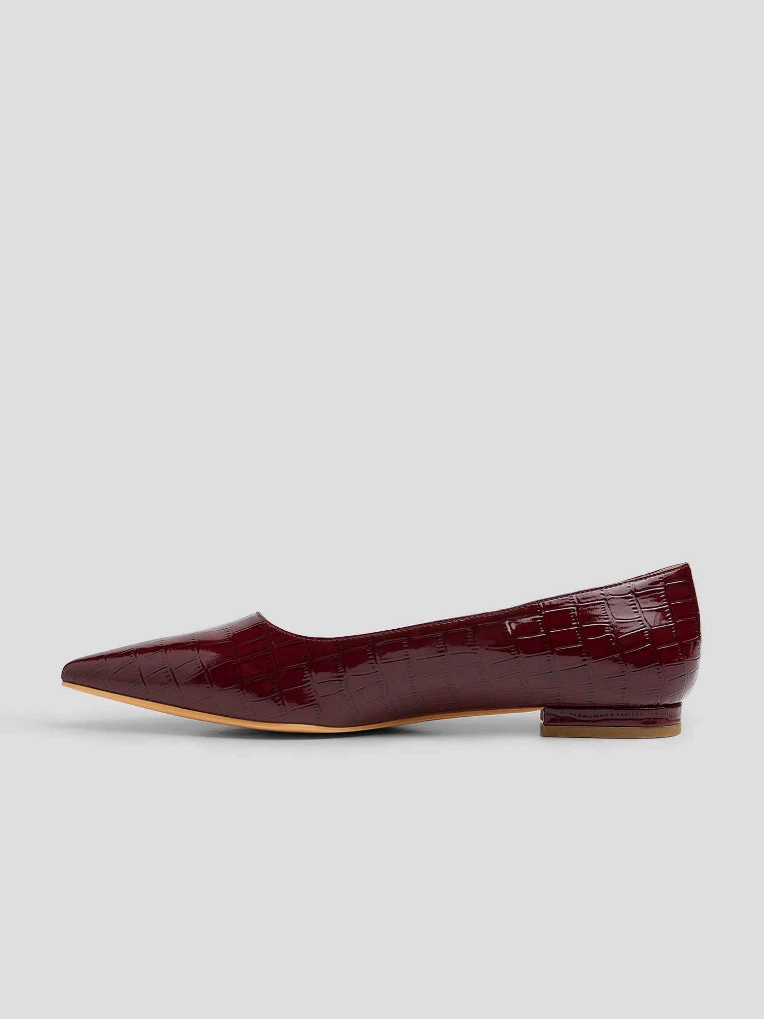 Bailey Wide Width Patent Leather Croc Flats