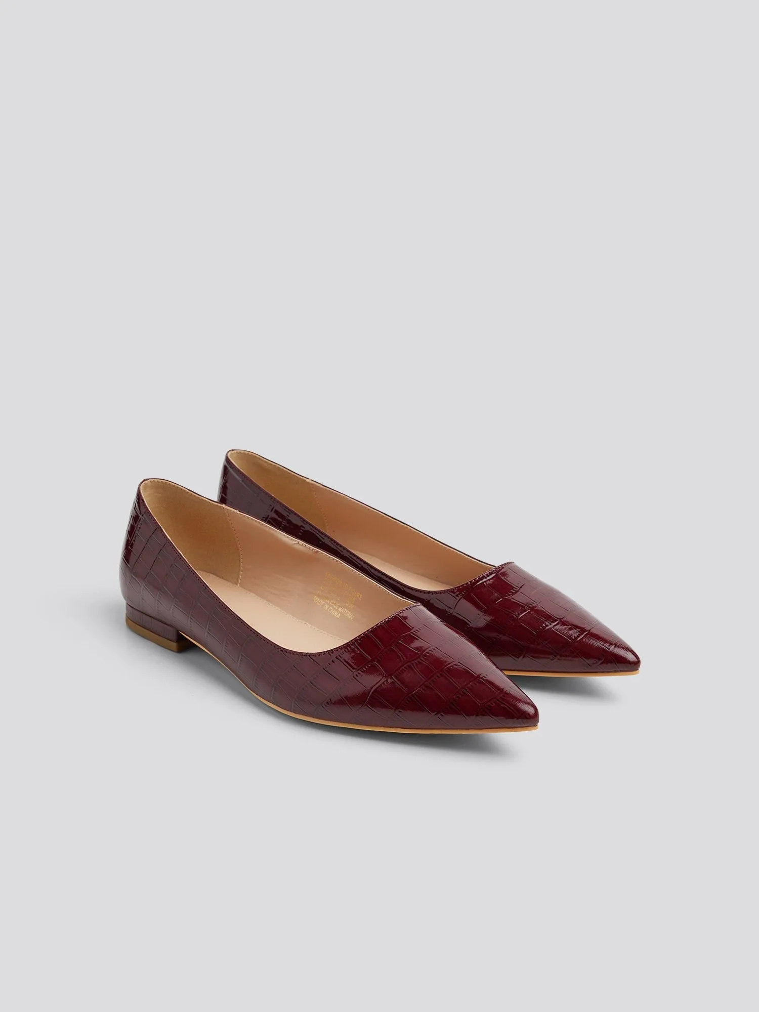 Bailey Wide Width Patent Leather Croc Flats