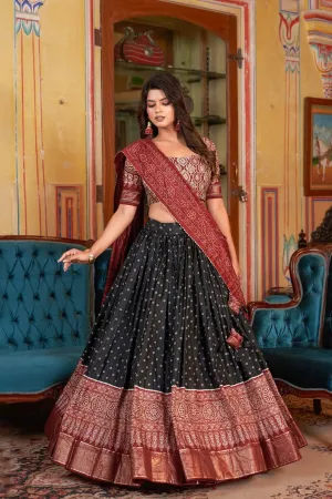 Bandhani Designer Ajarakh Printed Lehenga Choli