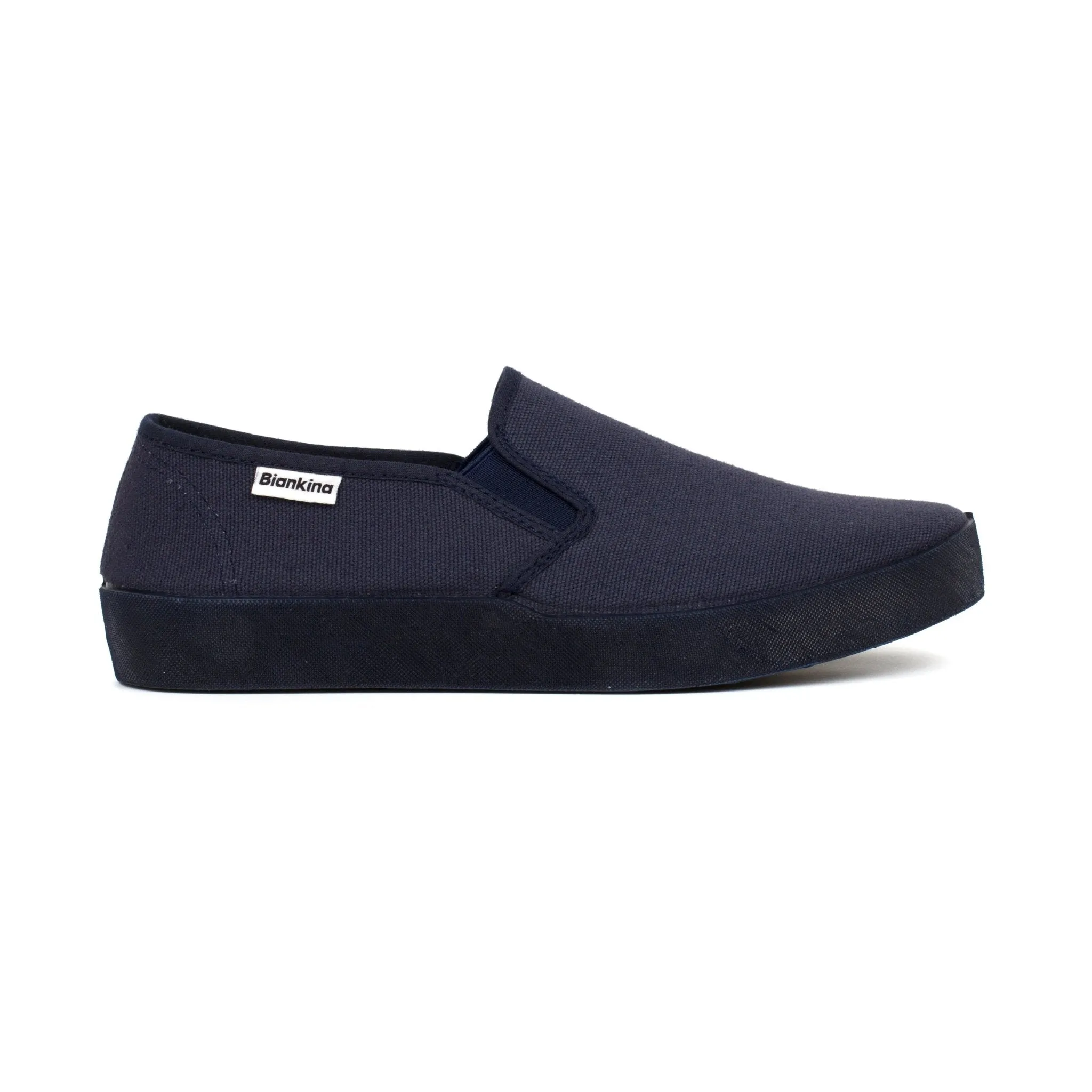 Barcelona Organic Cotton Canvas Slip Ons - Navy Blue