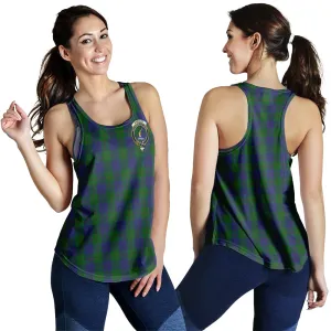 Barclay Tartan Women Racerback Tanks with Family Crest