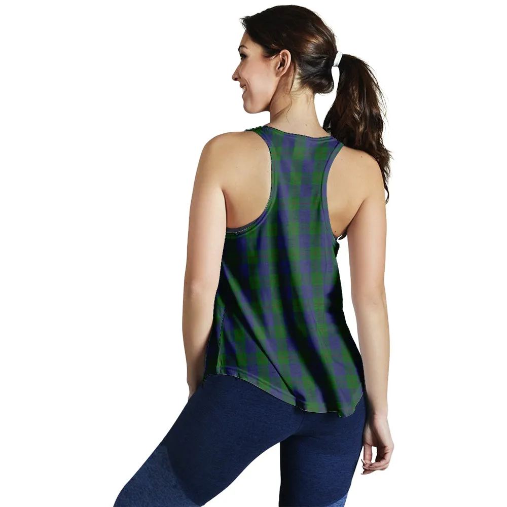 Barclay Tartan Women Racerback Tanks with Family Crest