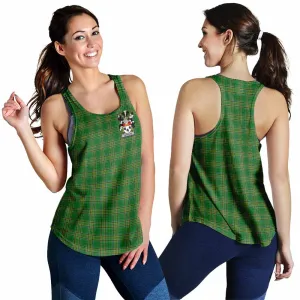 Bateson Irish Clan Tartan Women's Racerback Tanks with Coat of Arms