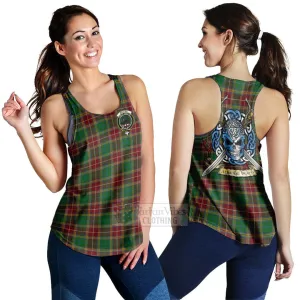 Baxter Tartan Women's Racerback Tanks with Family Crest Celtic Skull Style