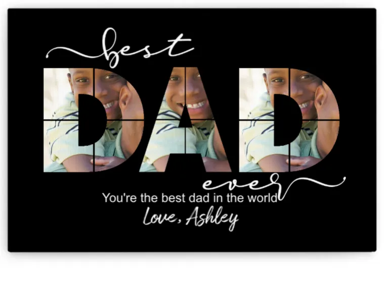 Best Dad Ever Personalised Canvas, add your photos and see them come alive