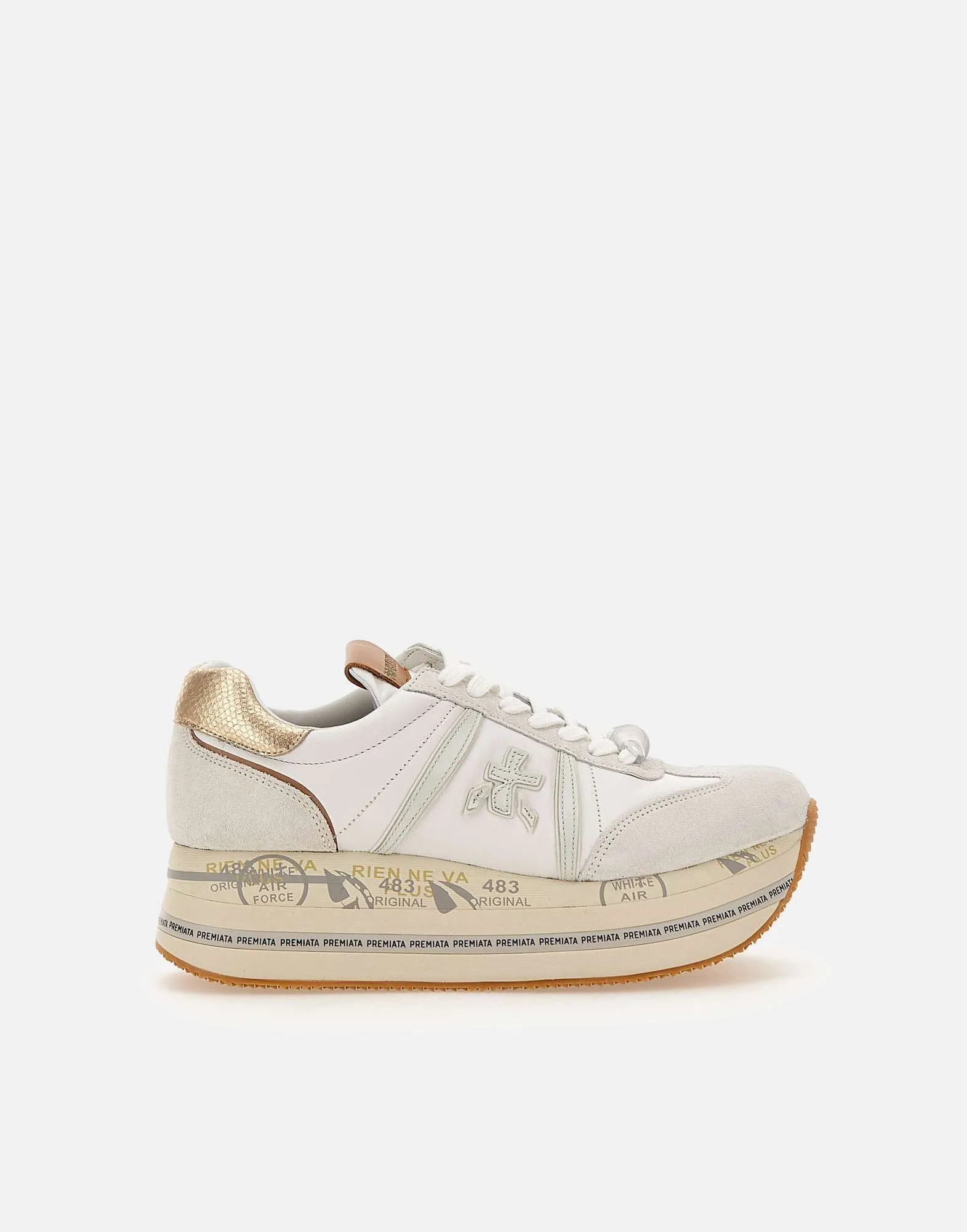 Beth 7037 White Leather Sneakers