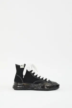 Black Canvas Sole Dip High Top Sneaker