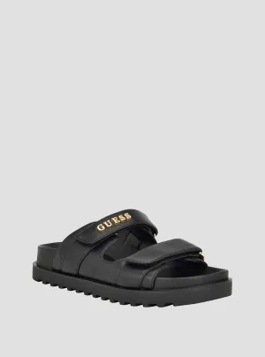 Black Fabulon Chunky Slide Sandals