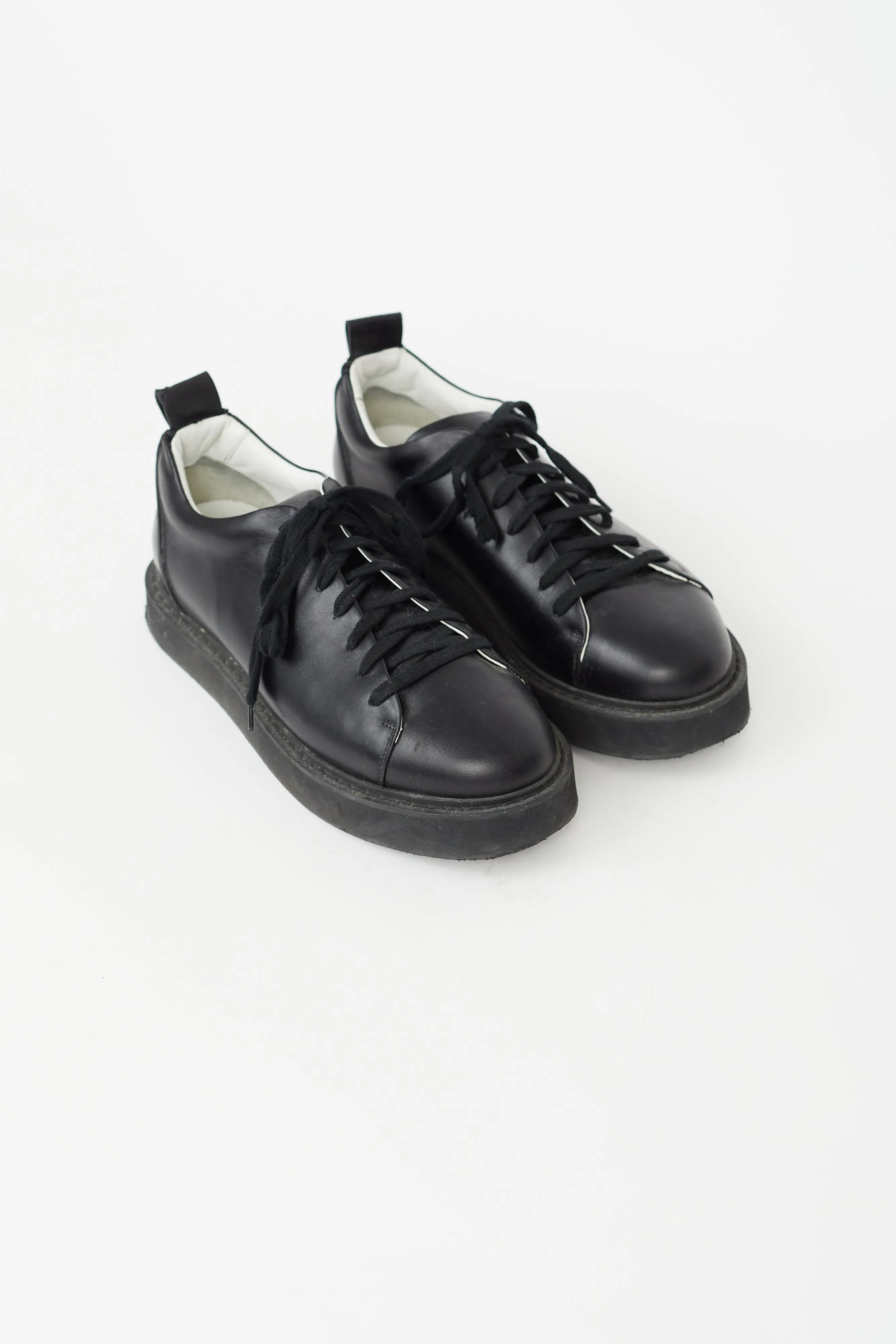 Black Leather Sneaker